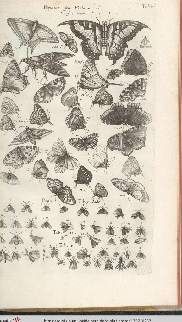 An illustration from Ioannis Ionstoni Theatrvm Vniversale Omnivm Animalivm Insectorvm: Tabvlis Viginti Octo Ab Illo Celeberrimo Mathia Meriano Aeri Incisis Ornatvm Ex Scriptoribvs Tam Antiqvis, Qvam Recentioribvs, Theophrasto, Dioscordie ... Et Aliis Maxima Cvra Collectvm, 1757, leaf 237