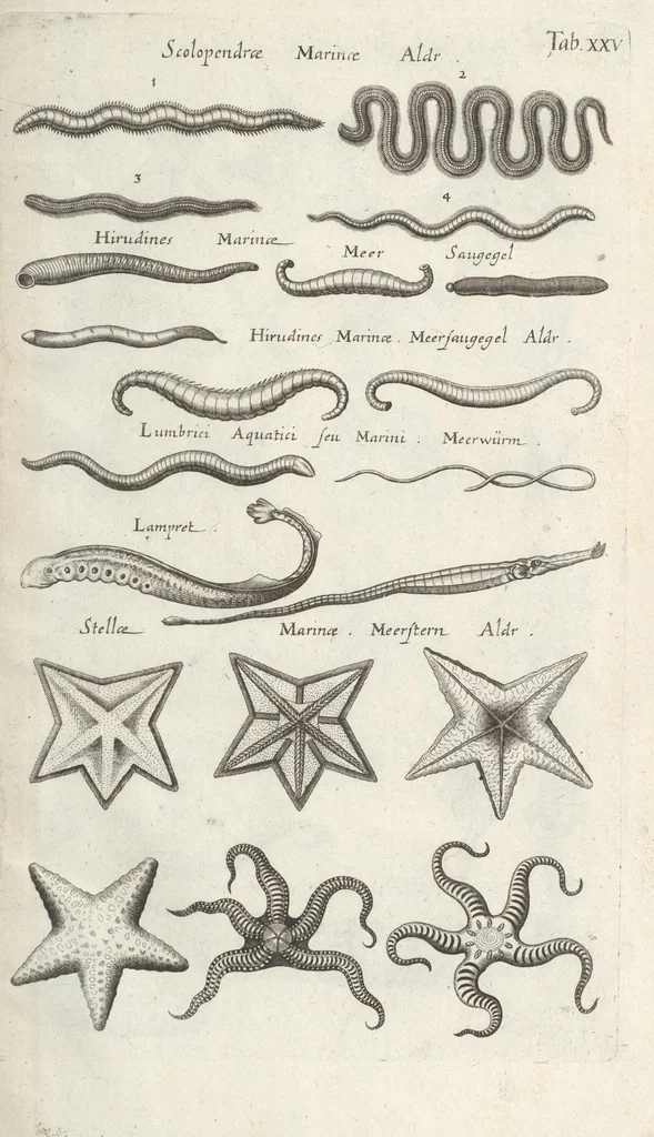An illustration from Ioannis Ionstoni Theatrvm Vniversale Omnivm Animalivm Insectorvm: Tabvlis Viginti Octo Ab Illo Celeberrimo Mathia Meriano Aeri Incisis Ornatvm Ex Scriptoribvs Tam Antiqvis, Qvam Recentioribvs, Theophrasto, Dioscordie ... Et Aliis Maxima Cvra Collectvm, 1757, leaf 275