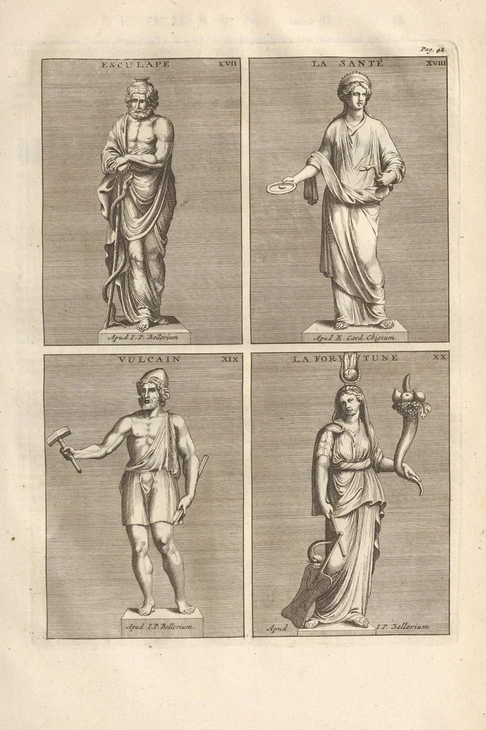 An illustration from Le Grand Cabinet Romain Ou Recueil D'Antiquitez Romaines: Qui consistent en Bas Reliefs, Statues des Dieux & des Hommes, Instruments Sacerdotaux, Lampes, Urnes, Seaux, Brasselets, Clefs, Anneaux, & Phioles lacrimales, Que L'On Trouve A Rome, 1706, leaf 107