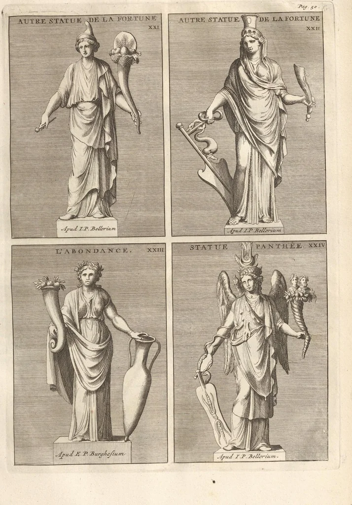 An illustration from Le Grand Cabinet Romain Ou Recueil D'Antiquitez Romaines: Qui consistent en Bas Reliefs, Statues des Dieux & des Hommes, Instruments Sacerdotaux, Lampes, Urnes, Seaux, Brasselets, Clefs, Anneaux, & Phioles lacrimales, Que L'On Trouve A Rome, 1706, leaf 111