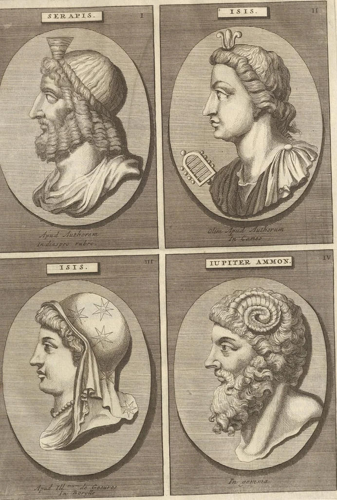 An illustration from Le Grand Cabinet Romain Ou Recueil D'Antiquitez Romaines: Qui consistent en Bas Reliefs, Statues des Dieux & des Hommes, Instruments Sacerdotaux, Lampes, Urnes, Seaux, Brasselets, Clefs, Anneaux, & Phioles lacrimales, Que L'On Trouve A Rome, 1706, leaf 25