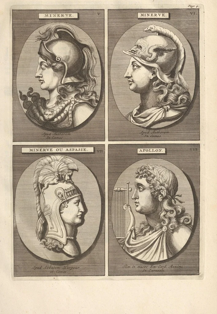 An illustration from Le Grand Cabinet Romain Ou Recueil D'Antiquitez Romaines: Qui consistent en Bas Reliefs, Statues des Dieux & des Hommes, Instruments Sacerdotaux, Lampes, Urnes, Seaux, Brasselets, Clefs, Anneaux, & Phioles lacrimales, Que L'On Trouve A Rome, 1706, leaf 29