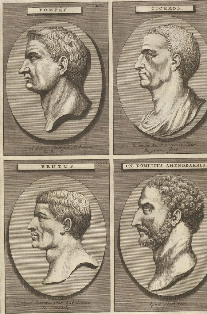 An illustration from Le Grand Cabinet Romain Ou Recueil D'Antiquitez Romaines: Qui consistent en Bas Reliefs, Statues des Dieux & des Hommes, Instruments Sacerdotaux, Lampes, Urnes, Seaux, Brasselets, Clefs, Anneaux, & Phioles lacrimales, Que L'On Trouve A Rome, 1706, leaf 46