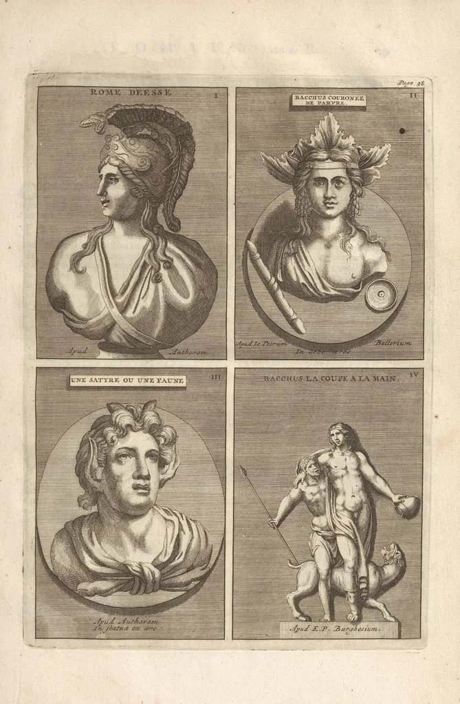 An illustration from Le Grand Cabinet Romain Ou Recueil D'Antiquitez Romaines: Qui consistent en Bas Reliefs, Statues des Dieux & des Hommes, Instruments Sacerdotaux, Lampes, Urnes, Seaux, Brasselets, Clefs, Anneaux, & Phioles lacrimales, Que L'On Trouve A Rome, 1706, leaf 89