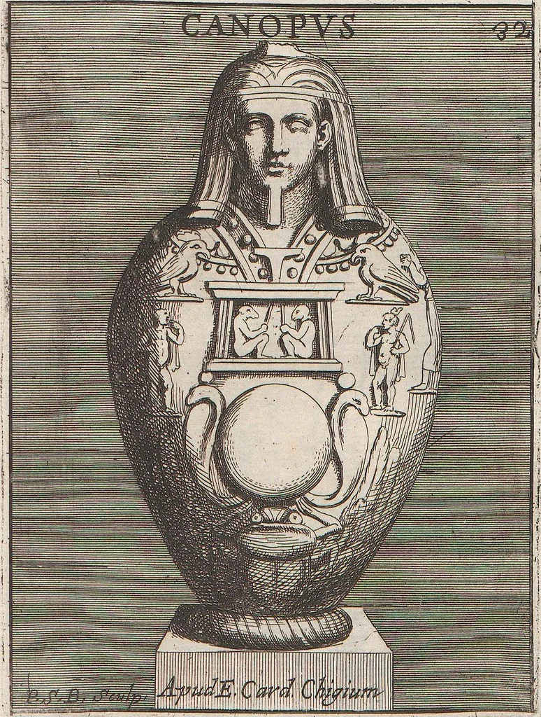 An illustration from Michaelis Angeli Causei De La Chausse Parisini Romanum Museum Sive Thesaurus Eruditae Antiquitatis: In Quo Gemmae, Idola, Insignia Sacerdotalia, Instrumenta sacrificijs, inservientia, Lucernae, Vasa, Bullae, Armillae, Fibulae, Claves, Annulli, Tesserae, Styli, Strigiles, Gutti, Phialae lacrymatoriae, vota, Signa Militaria, Marmora &c., 1707, leaf 189