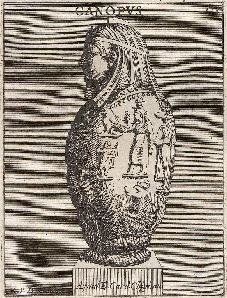 An illustration from Michaelis Angeli Causei De La Chausse Parisini Romanum Museum Sive Thesaurus Eruditae Antiquitatis: In Quo Gemmae, Idola, Insignia Sacerdotalia, Instrumenta sacrificijs, inservientia, Lucernae, Vasa, Bullae, Armillae, Fibulae, Claves, Annulli, Tesserae, Styli, Strigiles, Gutti, Phialae lacrymatoriae, vota, Signa Militaria, Marmora &c., 1707, leaf 190