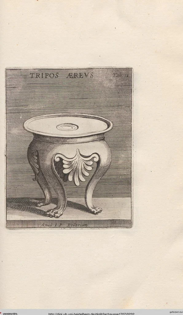 An illustration from Michaelis Angeli Causei De La Chausse Parisini Romanum Museum Sive Thesaurus Eruditae Antiquitatis: In Quo Gemmae, Idola, Insignia Sacerdotalia, Instrumenta sacrificijs, inservientia, Lucernae, Vasa, Bullae, Armillae, Fibulae, Claves, Annulli, Tesserae, Styli, Strigiles, Gutti, Phialae lacrymatoriae, vota, Signa Militaria, Marmora &c., 1707, leaf 232