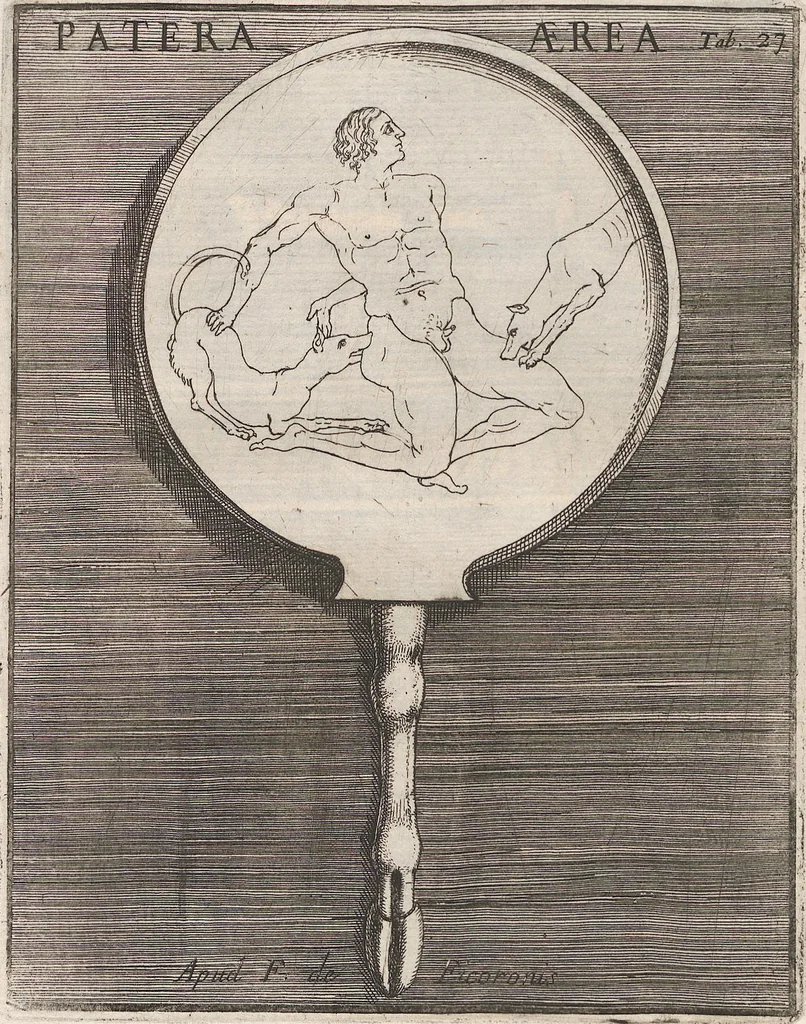 An illustration from Michaelis Angeli Causei De La Chausse Parisini Romanum Museum Sive Thesaurus Eruditae Antiquitatis: In Quo Gemmae, Idola, Insignia Sacerdotalia, Instrumenta sacrificijs, inservientia, Lucernae, Vasa, Bullae, Armillae, Fibulae, Claves, Annulli, Tesserae, Styli, Strigiles, Gutti, Phialae lacrymatoriae, vota, Signa Militaria, Marmora &c., 1707, leaf 248