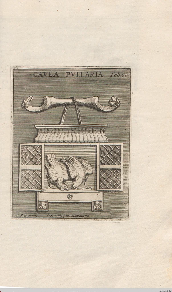 An illustration from Michaelis Angeli Causei De La Chausse Parisini Romanum Museum Sive Thesaurus Eruditae Antiquitatis: In Quo Gemmae, Idola, Insignia Sacerdotalia, Instrumenta sacrificijs, inservientia, Lucernae, Vasa, Bullae, Armillae, Fibulae, Claves, Annulli, Tesserae, Styli, Strigiles, Gutti, Phialae lacrymatoriae, vota, Signa Militaria, Marmora &c., 1707, leaf 249