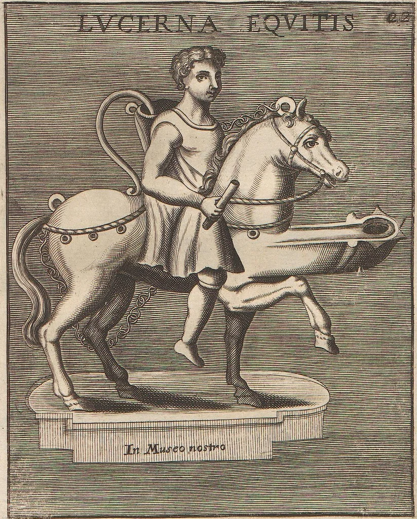 An illustration from Michaelis Angeli Causei De La Chausse Parisini Romanum Museum Sive Thesaurus Eruditae Antiquitatis: In Quo Gemmae, Idola, Insignia Sacerdotalia, Instrumenta sacrificijs, inservientia, Lucernae, Vasa, Bullae, Armillae, Fibulae, Claves, Annulli, Tesserae, Styli, Strigiles, Gutti, Phialae lacrymatoriae, vota, Signa Militaria, Marmora &c., 1707, leaf 283