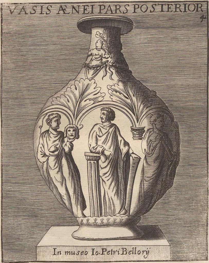 An illustration from Michaelis Angeli Causei De La Chausse Parisini Romanum Museum Sive Thesaurus Eruditae Antiquitatis: In Quo Gemmae, Idola, Insignia Sacerdotalia, Instrumenta sacrificijs, inservientia, Lucernae, Vasa, Bullae, Armillae, Fibulae, Claves, Annulli, Tesserae, Styli, Strigiles, Gutti, Phialae lacrymatoriae, vota, Signa Militaria, Marmora &c., 1707, leaf 311