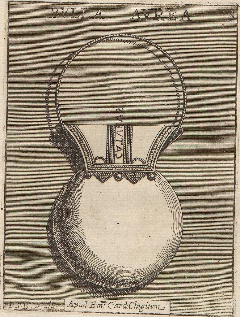 An illustration from Michaelis Angeli Causei De La Chausse Parisini Romanum Museum Sive Thesaurus Eruditae Antiquitatis: In Quo Gemmae, Idola, Insignia Sacerdotalia, Instrumenta sacrificijs, inservientia, Lucernae, Vasa, Bullae, Armillae, Fibulae, Claves, Annulli, Tesserae, Styli, Strigiles, Gutti, Phialae lacrymatoriae, vota, Signa Militaria, Marmora &c., 1707, leaf 313