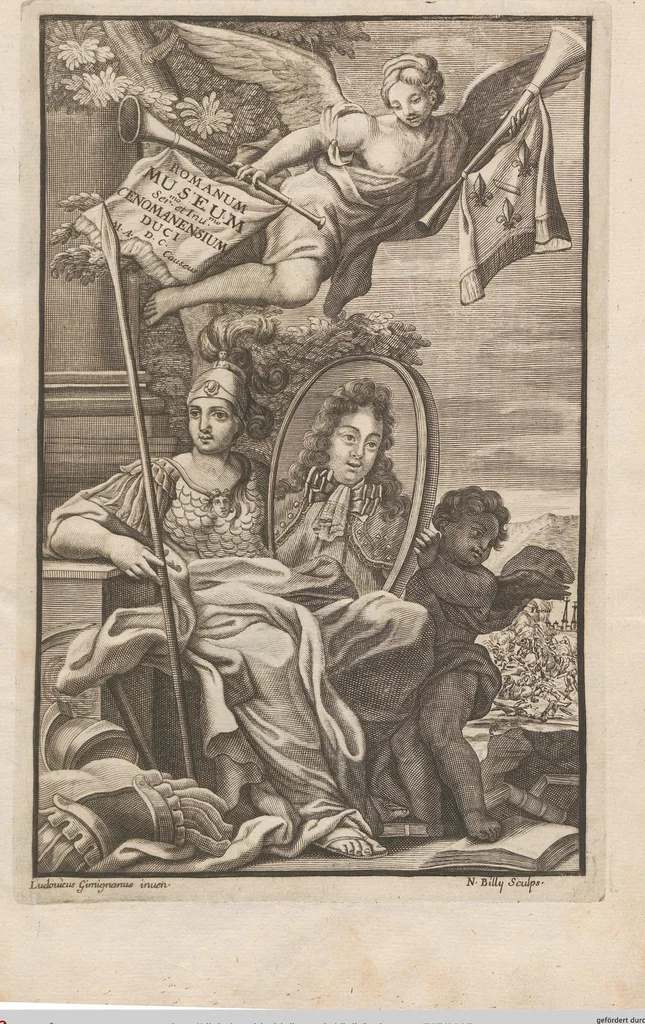 An illustration from Michaelis Angeli Causei De La Chausse Parisini Romanum Museum Sive Thesaurus Eruditae Antiquitatis: In Quo Gemmae, Idola, Insignia Sacerdotalia, Instrumenta sacrificijs, inservientia, Lucernae, Vasa, Bullae, Armillae, Fibulae, Claves, Annulli, Tesserae, Styli, Strigiles, Gutti, Phialae lacrymatoriae, vota, Signa Militaria, Marmora &c., 1707, leaf 5
