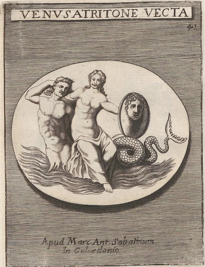 An illustration from Michaelis Angeli Causei De La Chausse Parisini Romanum Museum Sive Thesaurus Eruditae Antiquitatis: In Quo Gemmae, Idola, Insignia Sacerdotalia, Instrumenta sacrificijs, inservientia, Lucernae, Vasa, Bullae, Armillae, Fibulae, Claves, Annulli, Tesserae, Styli, Strigiles, Gutti, Phialae lacrymatoriae, vota, Signa Militaria, Marmora &c., 1707, leaf 97