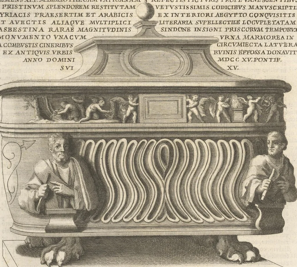 An illustration from Michaelis Mercati Samminiatensis Metallotheca: Opus Posthumum, Auctoritate, & Munificentiâ Clementis Undecimi Pontificis Maximi E' tenebris in lucem eductum; Opera autem, & studio Joannis Mariae Lancisii Archiatri Pontificii Illustratum. Cui Accessit Appendix Cum XIX. Recens Inventis Iconibus, 1719, leaf 235