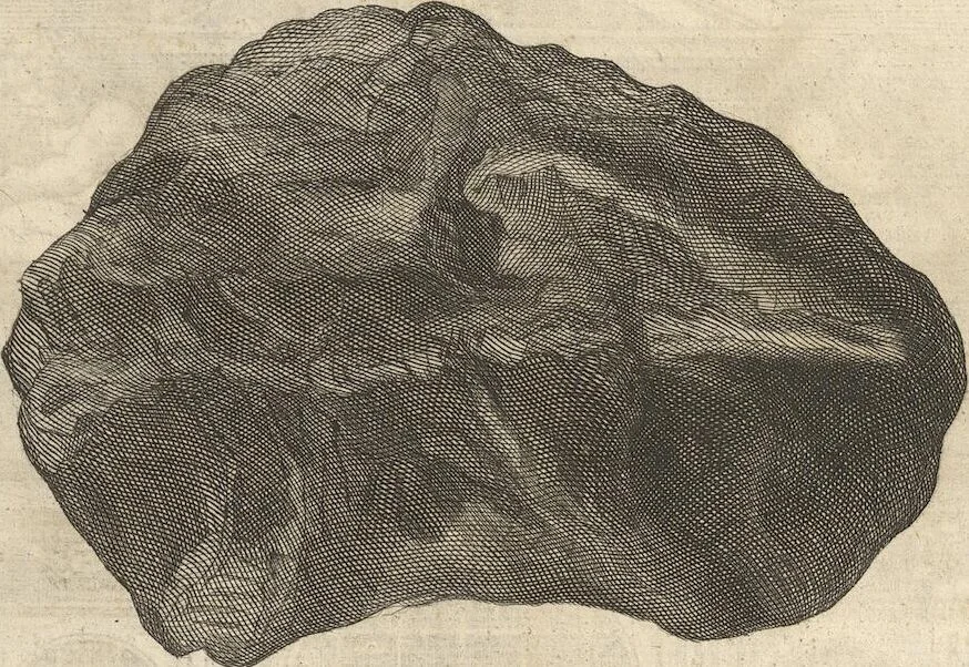 An illustration from Michaelis Mercati Samminiatensis Metallotheca: Opus Posthumum, Auctoritate, & Munificentiâ Clementis Undecimi Pontificis Maximi E' tenebris in lucem eductum; Opera autem, & studio Joannis Mariae Lancisii Archiatri Pontificii Illustratum. Cui Accessit Appendix Cum XIX. Recens Inventis Iconibus, 1719, leaf 247