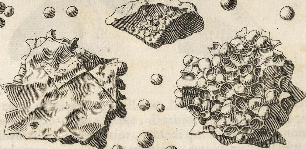 An illustration from Michaelis Mercati Samminiatensis Metallotheca: Opus Posthumum, Auctoritate, & Munificentiâ Clementis Undecimi Pontificis Maximi E' tenebris in lucem eductum; Opera autem, & studio Joannis Mariae Lancisii Archiatri Pontificii Illustratum. Cui Accessit Appendix Cum XIX. Recens Inventis Iconibus, 1719, leaf 362