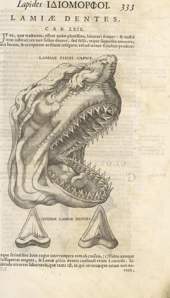 An illustration from Michaelis Mercati Samminiatensis Metallotheca: Opus Posthumum, Auctoritate, & Munificentiâ Clementis Undecimi Pontificis Maximi E' tenebris in lucem eductum; Opera autem, & studio Joannis Mariae Lancisii Archiatri Pontificii Illustratum. Cui Accessit Appendix Cum XIX. Recens Inventis Iconibus, 1719, leaf 411