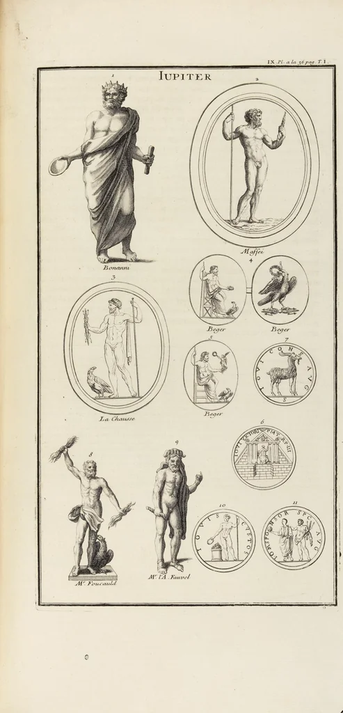An illustration from (Band 1,1): Les dieux des Grecs & des Romain: Les Dieux du premier, du second & du troisiéme rang, selon l'ordre du tems, 1719, leaf 172