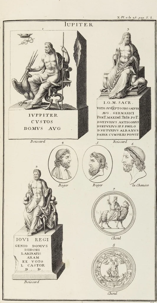 An illustration from (Band 1,1): Les dieux des Grecs & des Romain: Les Dieux du premier, du second & du troisiéme rang, selon l'ordre du tems, 1719, leaf 174