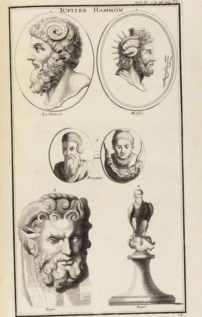 An illustration from (Band 1,1): Les dieux des Grecs & des Romain: Les Dieux du premier, du second & du troisiéme rang, selon l'ordre du tems, 1719, leaf 192