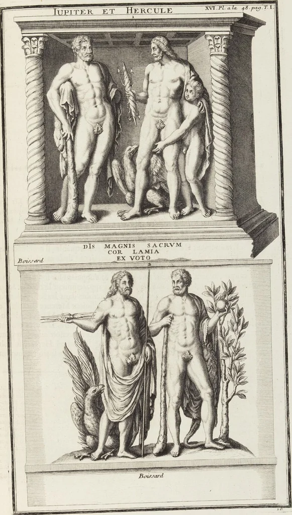 An illustration from (Band 1,1): Les dieux des Grecs & des Romain: Les Dieux du premier, du second & du troisiéme rang, selon l'ordre du tems, 1719, leaf 199