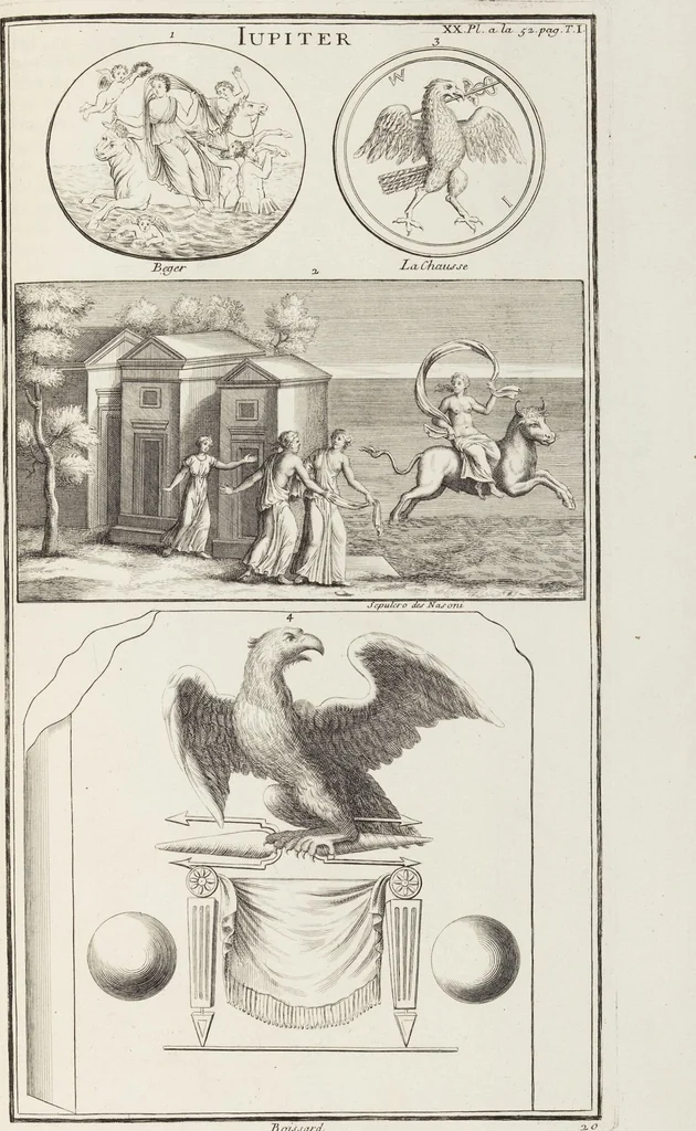 An illustration from (Band 1,1): Les dieux des Grecs & des Romain: Les Dieux du premier, du second & du troisiéme rang, selon l'ordre du tems, 1719, leaf 211