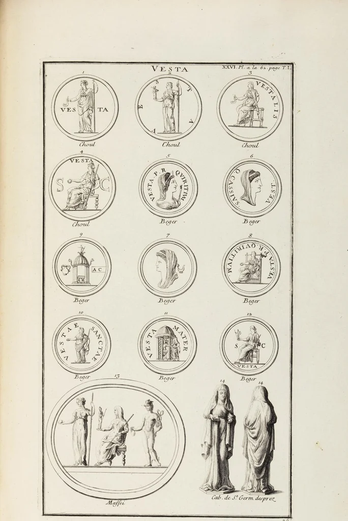 An illustration from (Band 1,1): Les dieux des Grecs & des Romain: Les Dieux du premier, du second & du troisiéme rang, selon l'ordre du tems, 1719, leaf 233