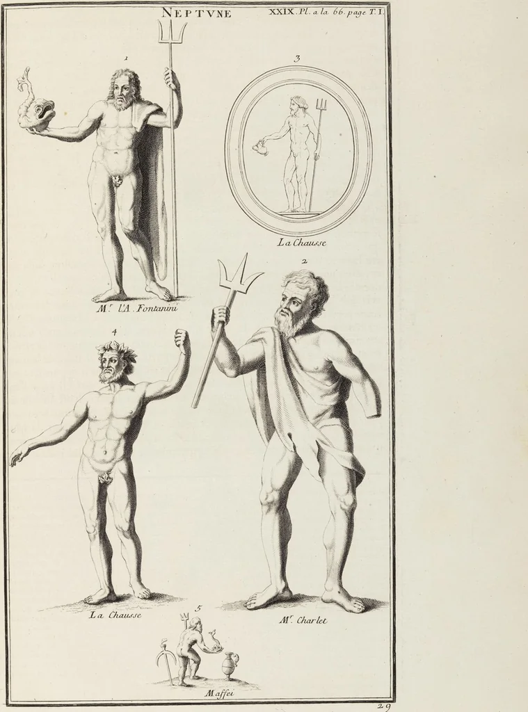 An illustration from (Band 1,1): Les dieux des Grecs & des Romain: Les Dieux du premier, du second & du troisiéme rang, selon l'ordre du tems, 1719, leaf 243