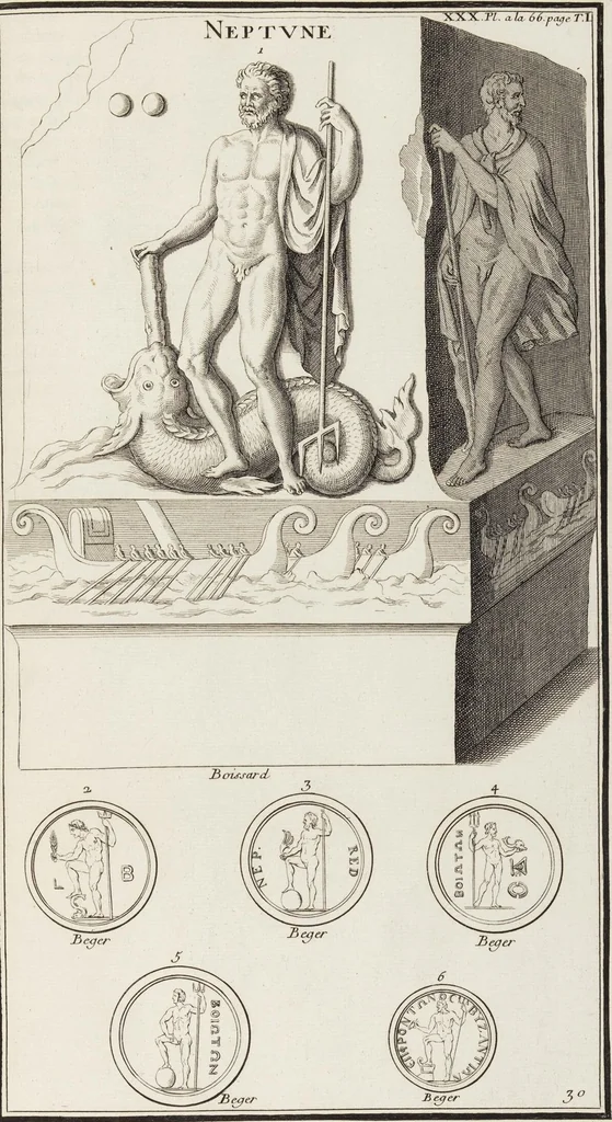 An illustration from (Band 1,1): Les dieux des Grecs & des Romain: Les Dieux du premier, du second & du troisiéme rang, selon l'ordre du tems, 1719, leaf 245