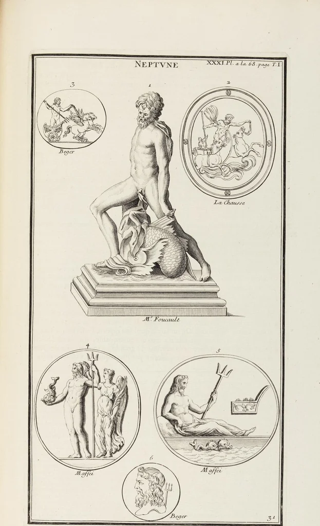 An illustration from (Band 1,1): Les dieux des Grecs & des Romain: Les Dieux du premier, du second & du troisiéme rang, selon l'ordre du tems, 1719, leaf 249