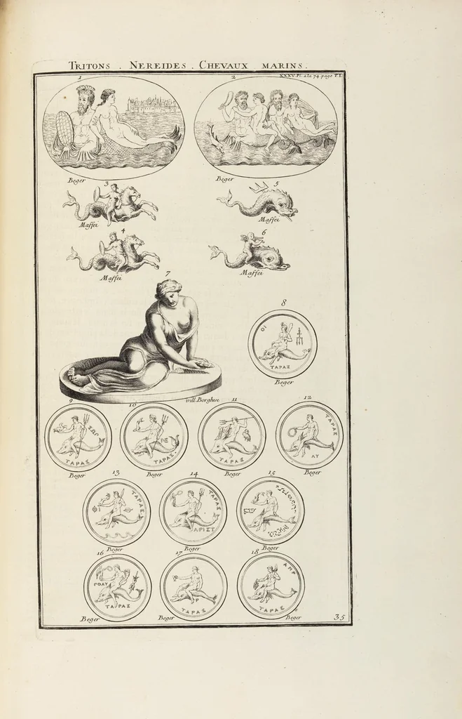 An illustration from (Band 1,1): Les dieux des Grecs & des Romain: Les Dieux du premier, du second & du troisiéme rang, selon l'ordre du tems, 1719, leaf 265
