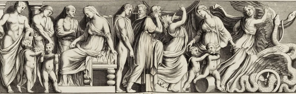 An illustration from (Band 1,1): Les dieux des Grecs & des Romain: Les Dieux du premier, du second & du troisiéme rang, selon l'ordre du tems, 1719, leaf 283