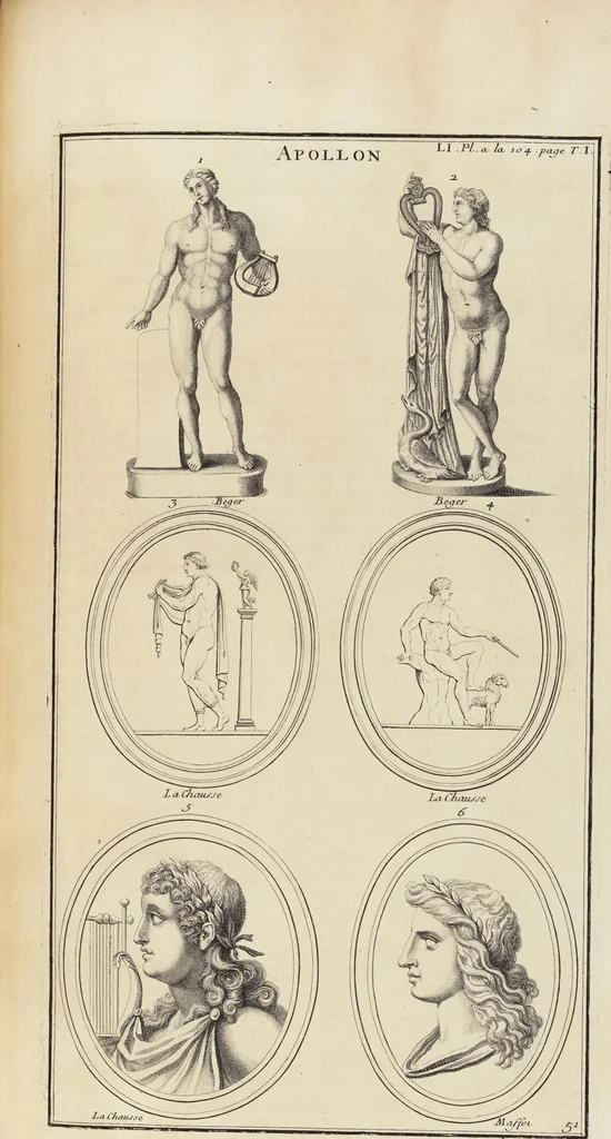 An illustration from (Band 1,1): Les dieux des Grecs & des Romain: Les Dieux du premier, du second & du troisiéme rang, selon l'ordre du tems, 1719, leaf 329