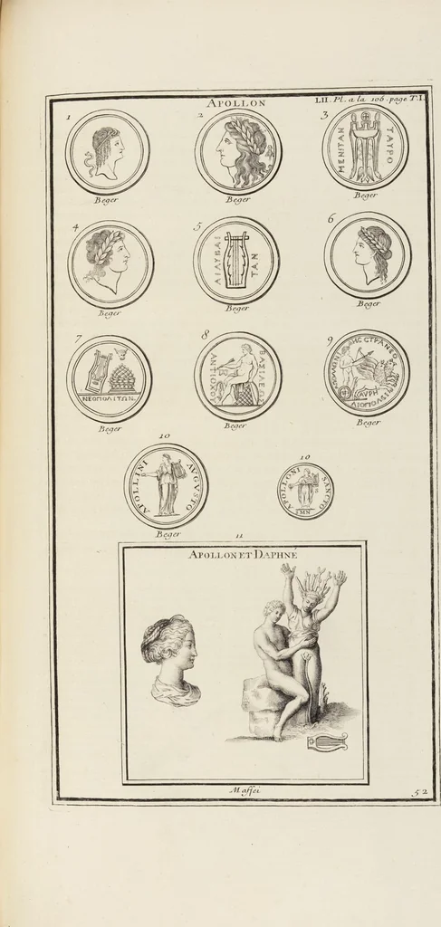 An illustration from (Band 1,1): Les dieux des Grecs & des Romain: Les Dieux du premier, du second & du troisiéme rang, selon l'ordre du tems, 1719, leaf 333
