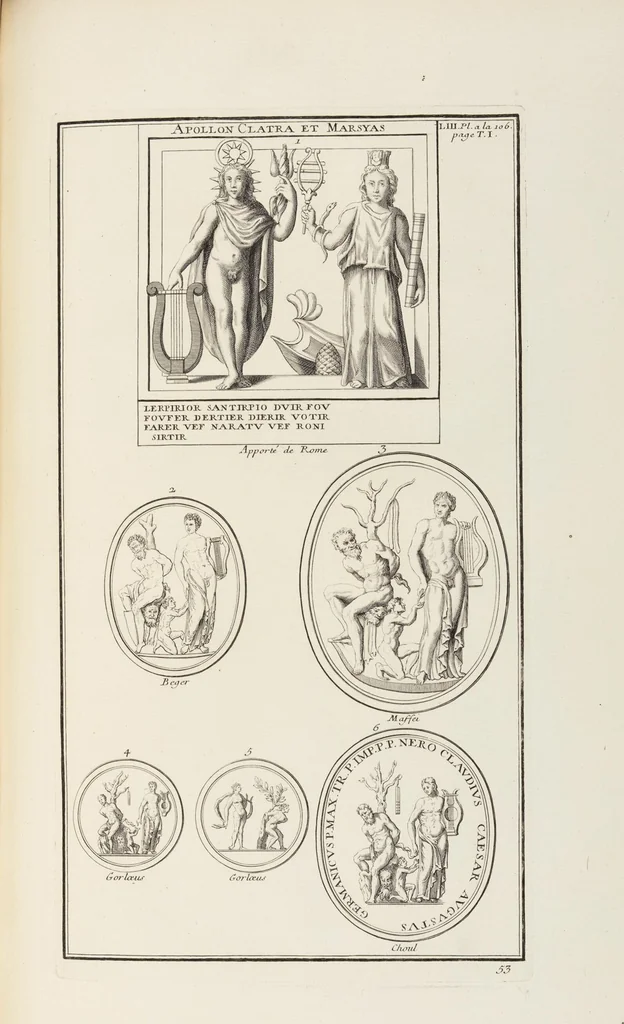 An illustration from (Band 1,1): Les dieux des Grecs & des Romain: Les Dieux du premier, du second & du troisiéme rang, selon l'ordre du tems, 1719, leaf 335