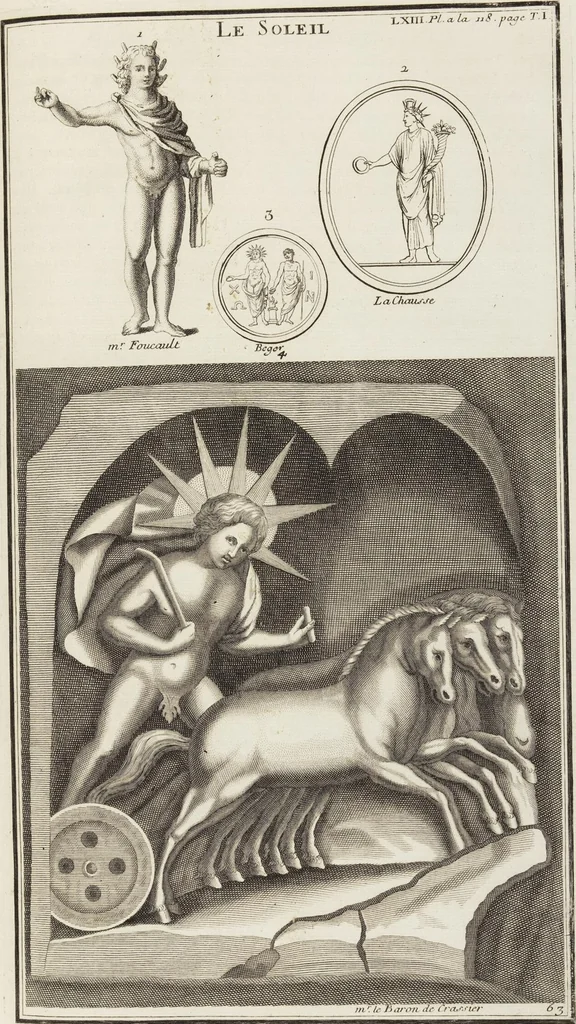 An illustration from (Band 1,1): Les dieux des Grecs & des Romain: Les Dieux du premier, du second & du troisiéme rang, selon l'ordre du tems, 1719, leaf 368