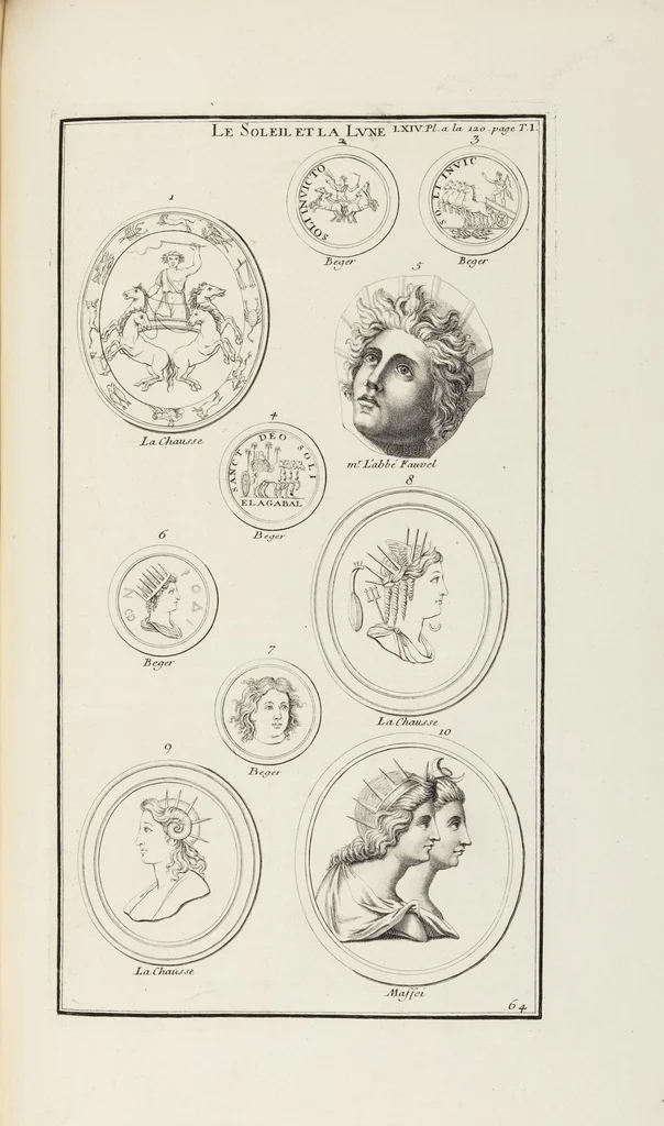 An illustration from (Band 1,1): Les dieux des Grecs & des Romain: Les Dieux du premier, du second & du troisiéme rang, selon l'ordre du tems, 1719, leaf 372