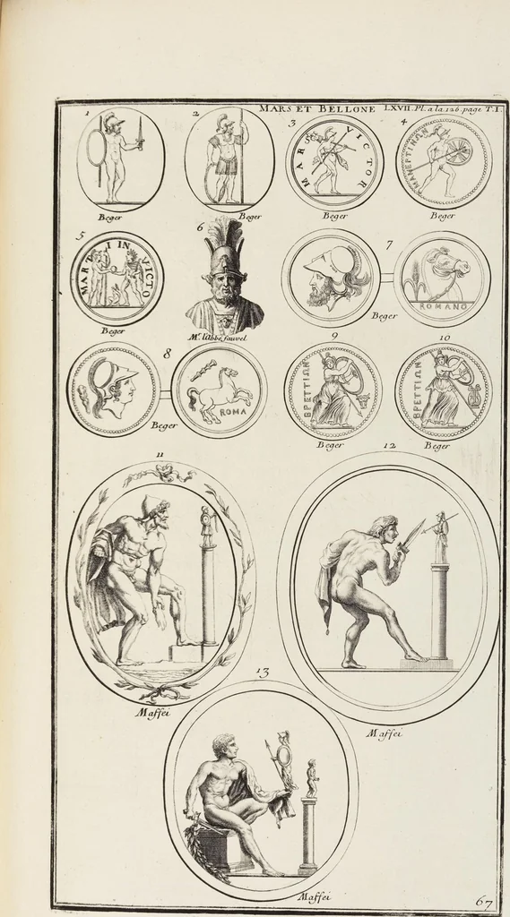 An illustration from (Band 1,1): Les dieux des Grecs & des Romain: Les Dieux du premier, du second & du troisiéme rang, selon l'ordre du tems, 1719, leaf 384
