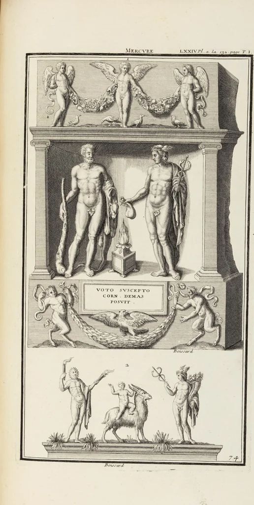 An illustration from (Band 1,1): Les dieux des Grecs & des Romain: Les Dieux du premier, du second & du troisiéme rang, selon l'ordre du tems, 1719, leaf 404