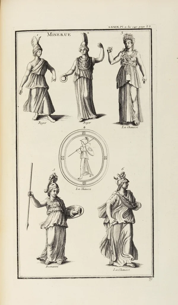 An illustration from (Band 1,1): Les dieux des Grecs & des Romain: Les Dieux du premier, du second & du troisiéme rang, selon l'ordre du tems, 1719, leaf 424