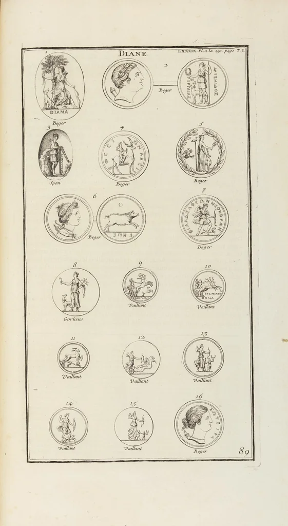 An illustration from (Band 1,1): Les dieux des Grecs & des Romain: Les Dieux du premier, du second & du troisiéme rang, selon l'ordre du tems, 1719, leaf 454
