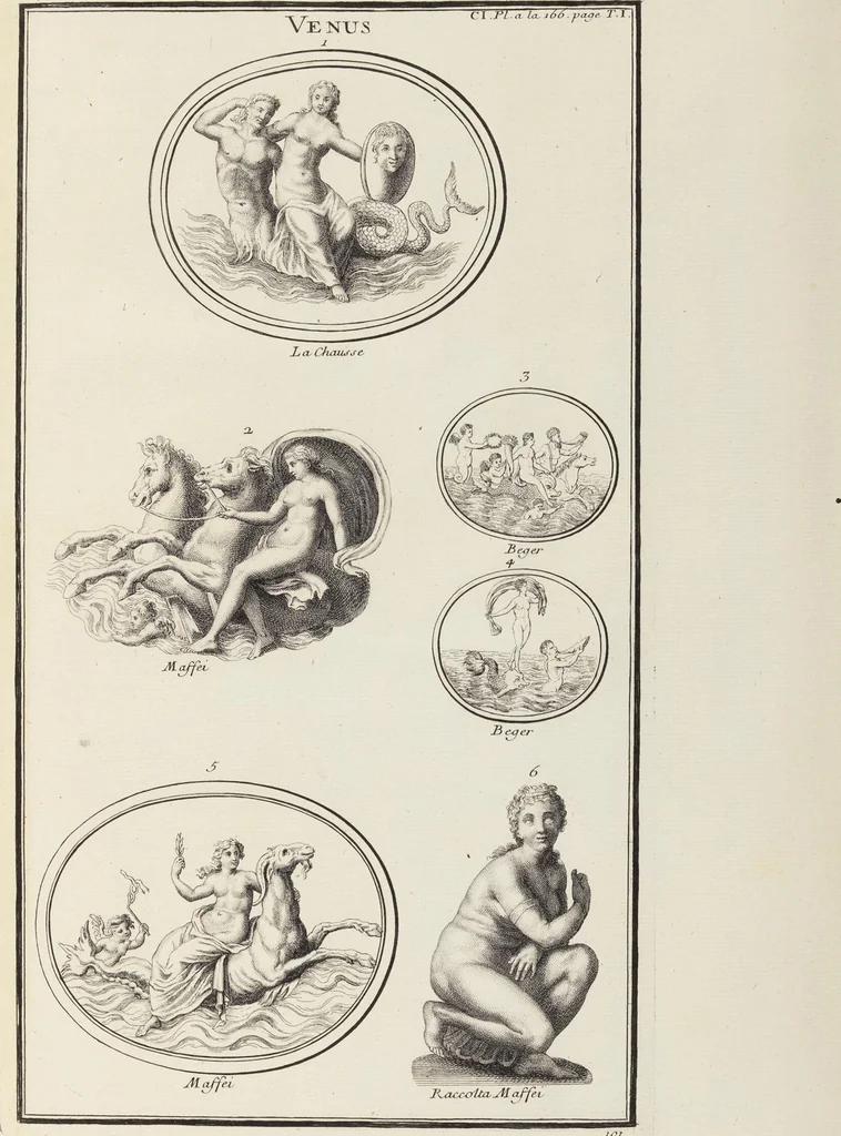 An illustration from (Band 1,1): Les dieux des Grecs & des Romain: Les Dieux du premier, du second & du troisiéme rang, selon l'ordre du tems, 1719, leaf 495