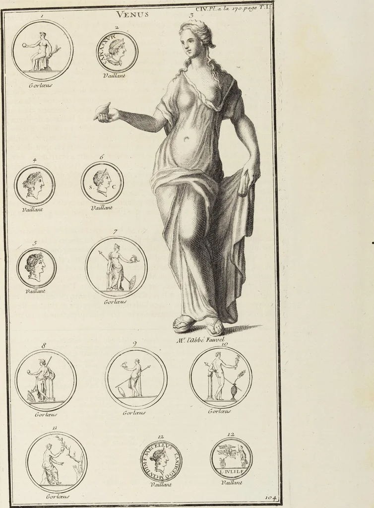 An illustration from (Band 1,1): Les dieux des Grecs & des Romain: Les Dieux du premier, du second & du troisiéme rang, selon l'ordre du tems, 1719, leaf 505