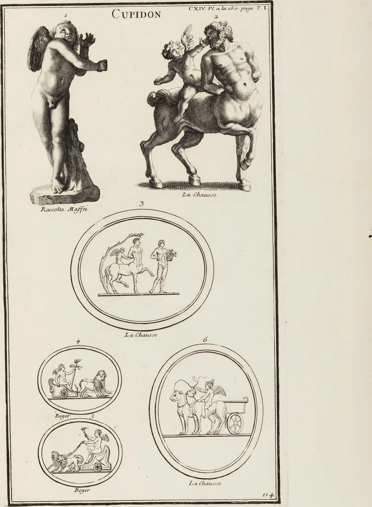 An illustration from (Band 1,1): Les dieux des Grecs & des Romain: Les Dieux du premier, du second & du troisiéme rang, selon l'ordre du tems, 1719, leaf 535