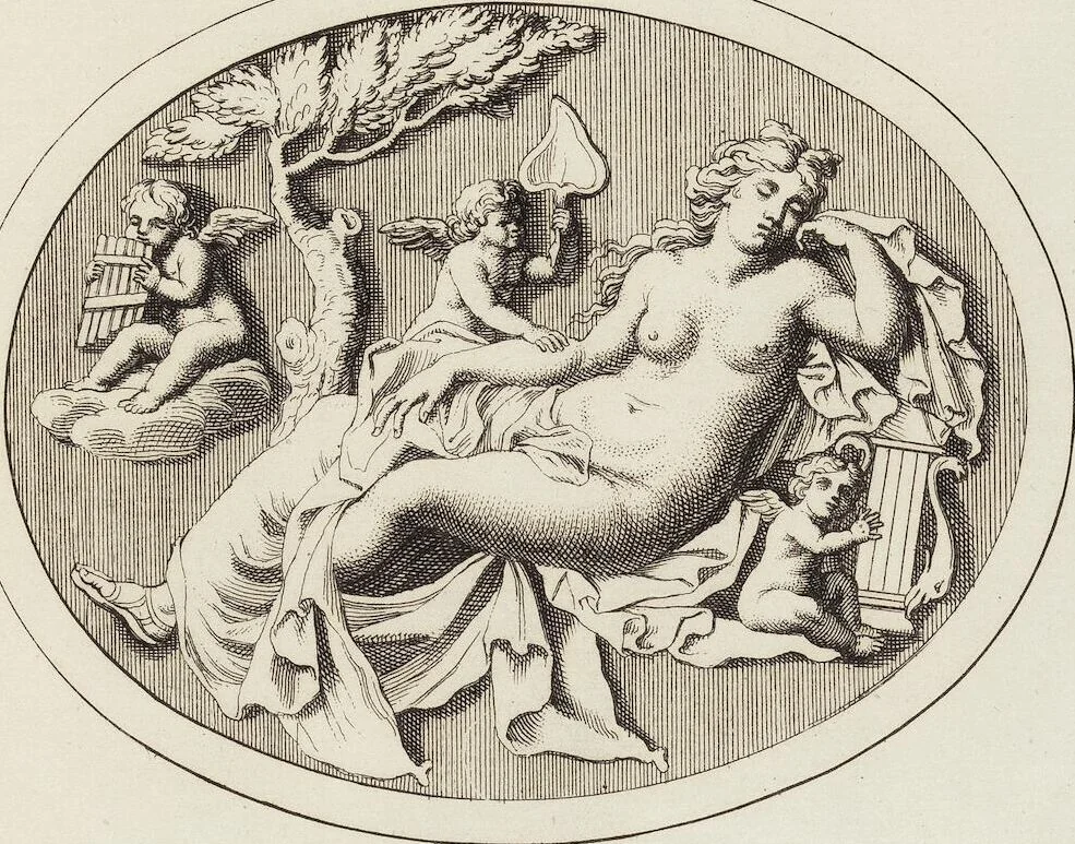 An illustration from (Band 1,1): Les dieux des Grecs & des Romain: Les Dieux du premier, du second & du troisiéme rang, selon l'ordre du tems, 1719, leaf 547
