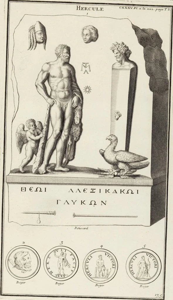 An illustration from (Band 1,2): Les Dieux des Grecs & des Romains: Les Heros parvenus à la Divinité, 1719, leaf 65