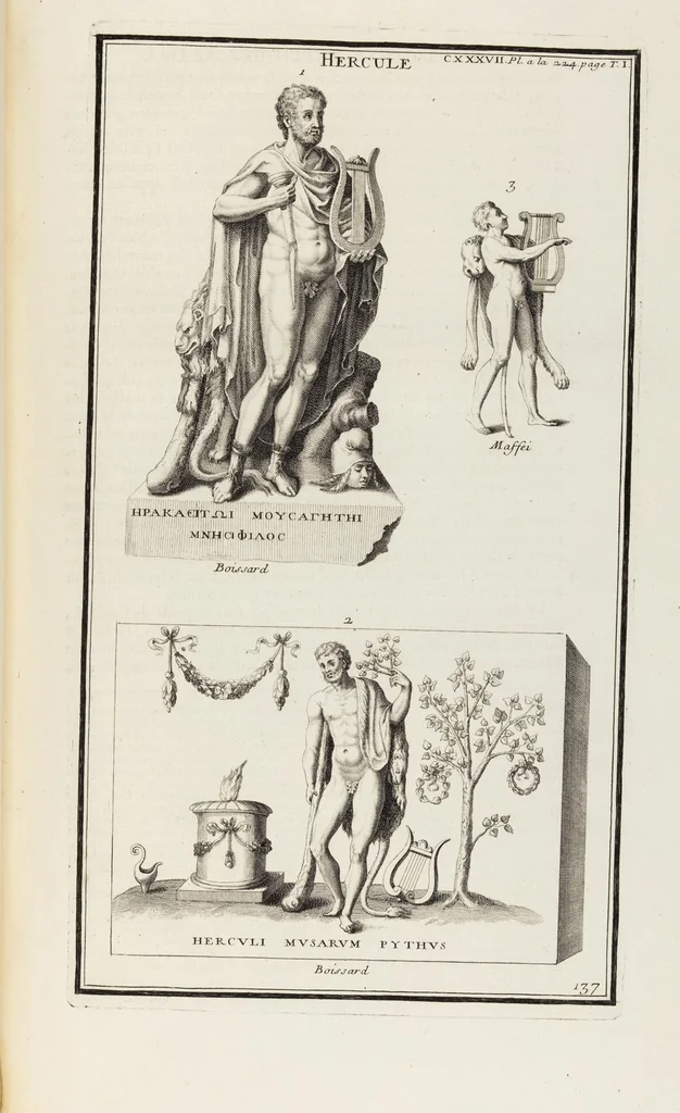 An illustration from (Band 1,2): Les Dieux des Grecs & des Romains: Les Heros parvenus à la Divinité, 1719, leaf 71