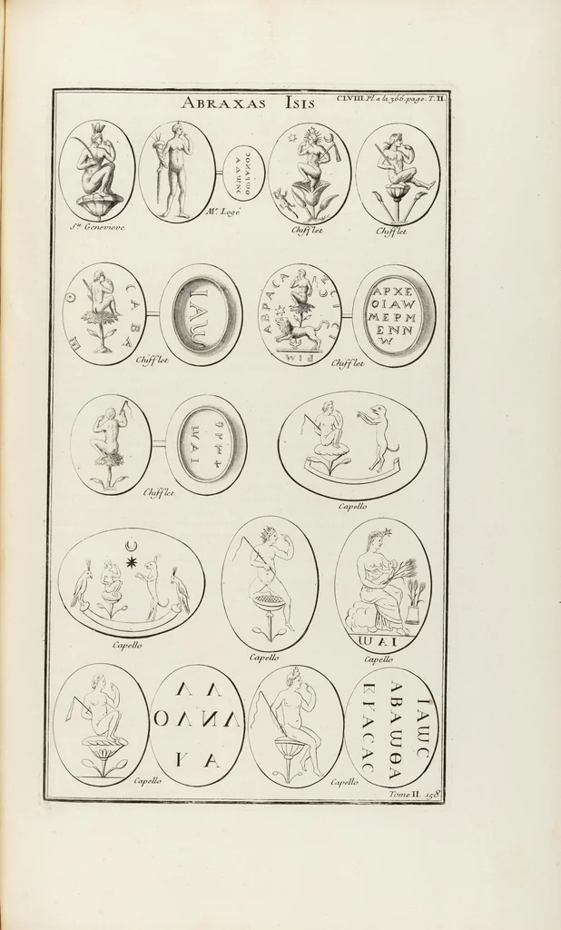 An illustration from (Band 2,2): La Religion des Egyptiens, des Arabes, des Syriens, des Perses, des Scythes, des Germains, des Gaulois, des Espagnols & des Carthaginois, 1719, leaf 214