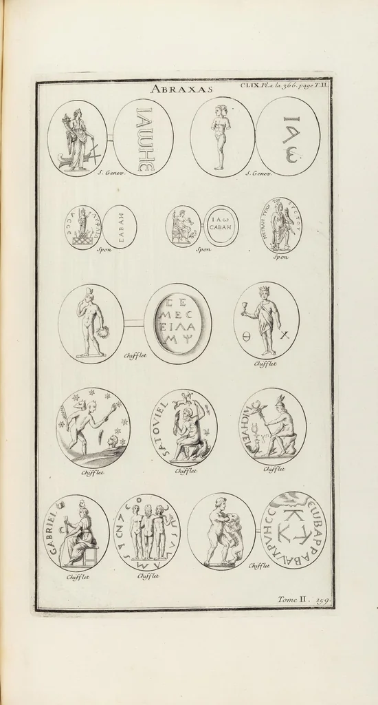 An illustration from (Band 2,2): La Religion des Egyptiens, des Arabes, des Syriens, des Perses, des Scythes, des Germains, des Gaulois, des Espagnols & des Carthaginois, 1719, leaf 216